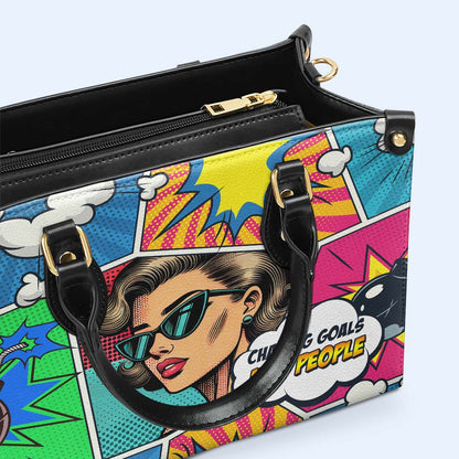 À la poursuite d'objectifs, pas de personnes - Sac à main en cuir personnalisé - DB81