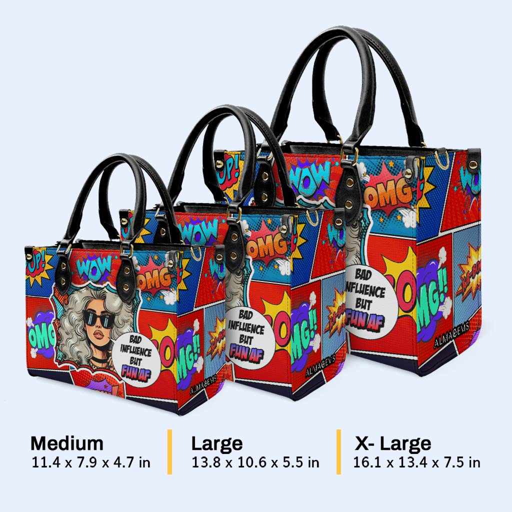 Mauvaise influence, mais super amusant ! - Sac à main en cuir personnalisé - DB87