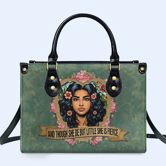 Y aunque sea pequeña, es feroz - Bolso de mano de cuero personalizado - DB89
