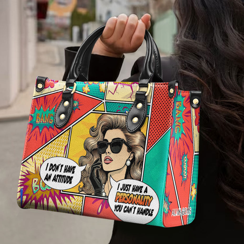 J'ai une personnalité que tu ne peux pas gérer - Sac à main en cuir personnalisé - DB90