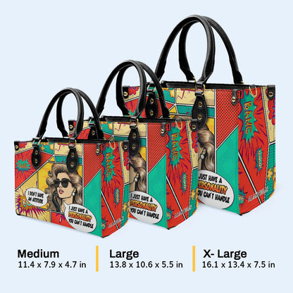 J'ai une personnalité que tu ne peux pas gérer - Sac à main en cuir personnalisé - DB90