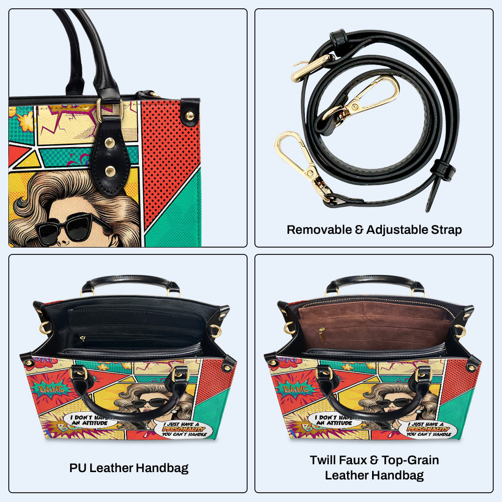 J'ai une personnalité que tu ne peux pas gérer - Sac à main en cuir personnalisé - DB90