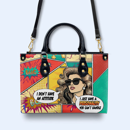 J'ai une personnalité que tu ne peux pas gérer - Sac à main en cuir personnalisé - DB90