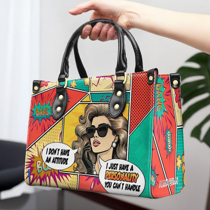 J'ai une personnalité que tu ne peux pas gérer - Sac à main en cuir personnalisé - DB90