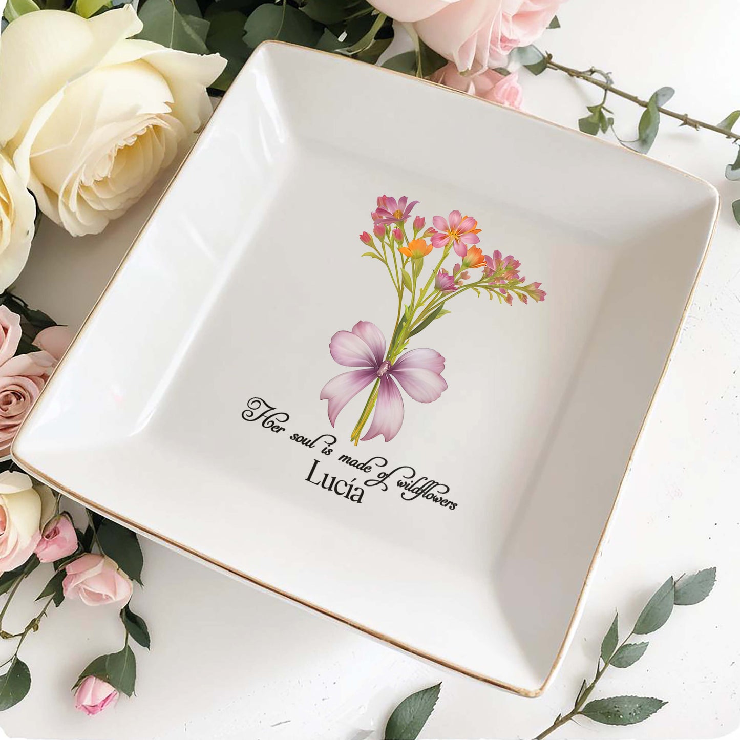 Fleurs sauvages - Plat à bijoux personnalisé - DG008_SCRD