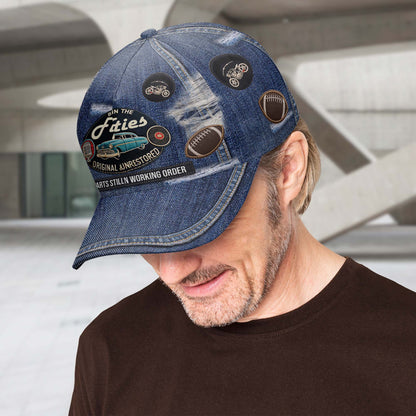 Gorra de béisbol personalizada con estampado completo, fabricada en el original, sin restaurar, con algunas piezas aún en su interior - DG025_BAC