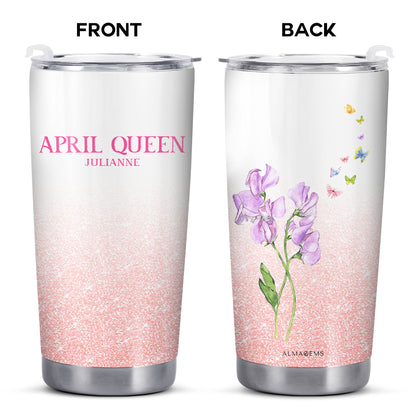Birth Month Flower - Personalized Custom Stainless Steel Tumbler 20oz 30oz - DG031_TB