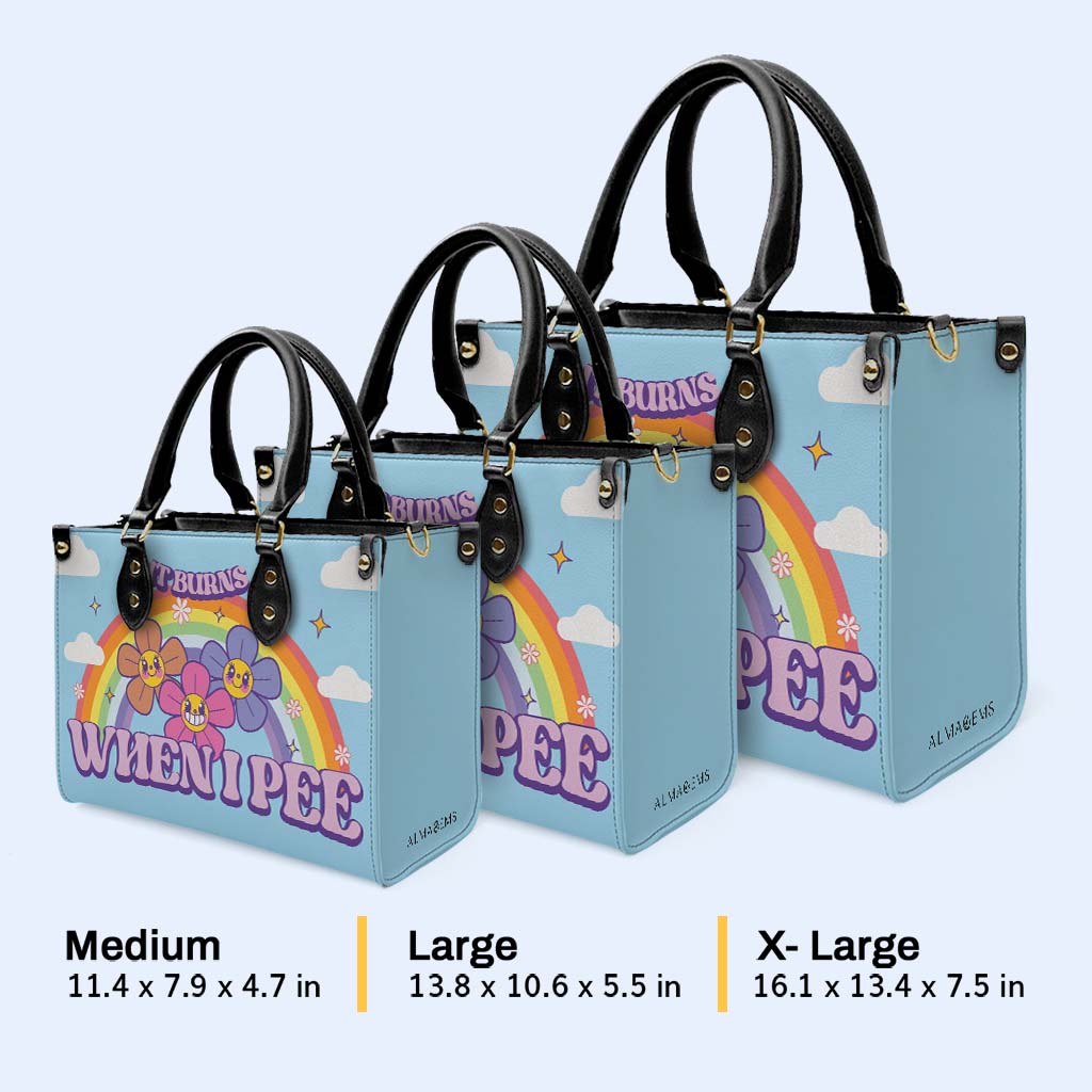 Ça brûle quand je fais pipi - Sac à main en cuir personnalisé - DG045_HB