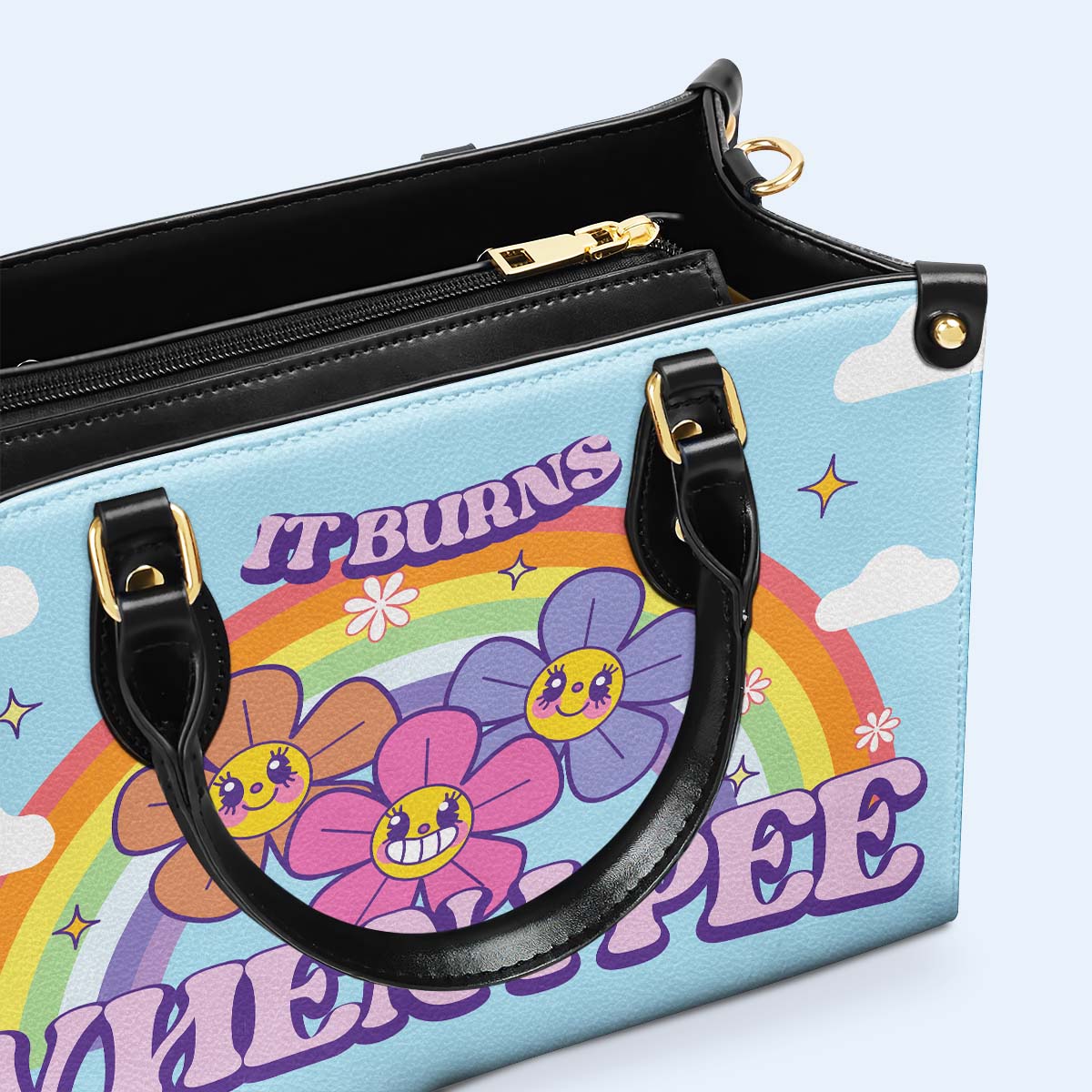 Ça brûle quand je fais pipi - Sac à main en cuir personnalisé - DG045_HB