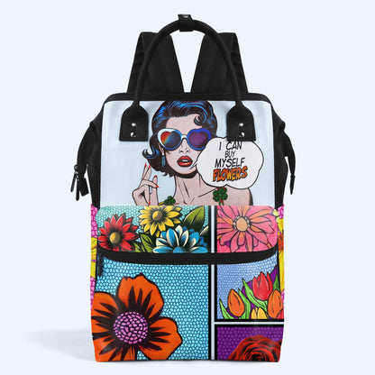 Je peux m'acheter des fleurs - Sac à dos de voyage personnalisé en forme de bec de canard - DG049_DKB
