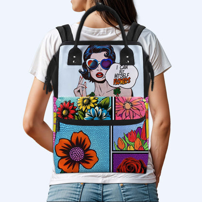 Je peux m'acheter des fleurs - Sac à dos de voyage personnalisé en forme de bec de canard - DG049_DKB