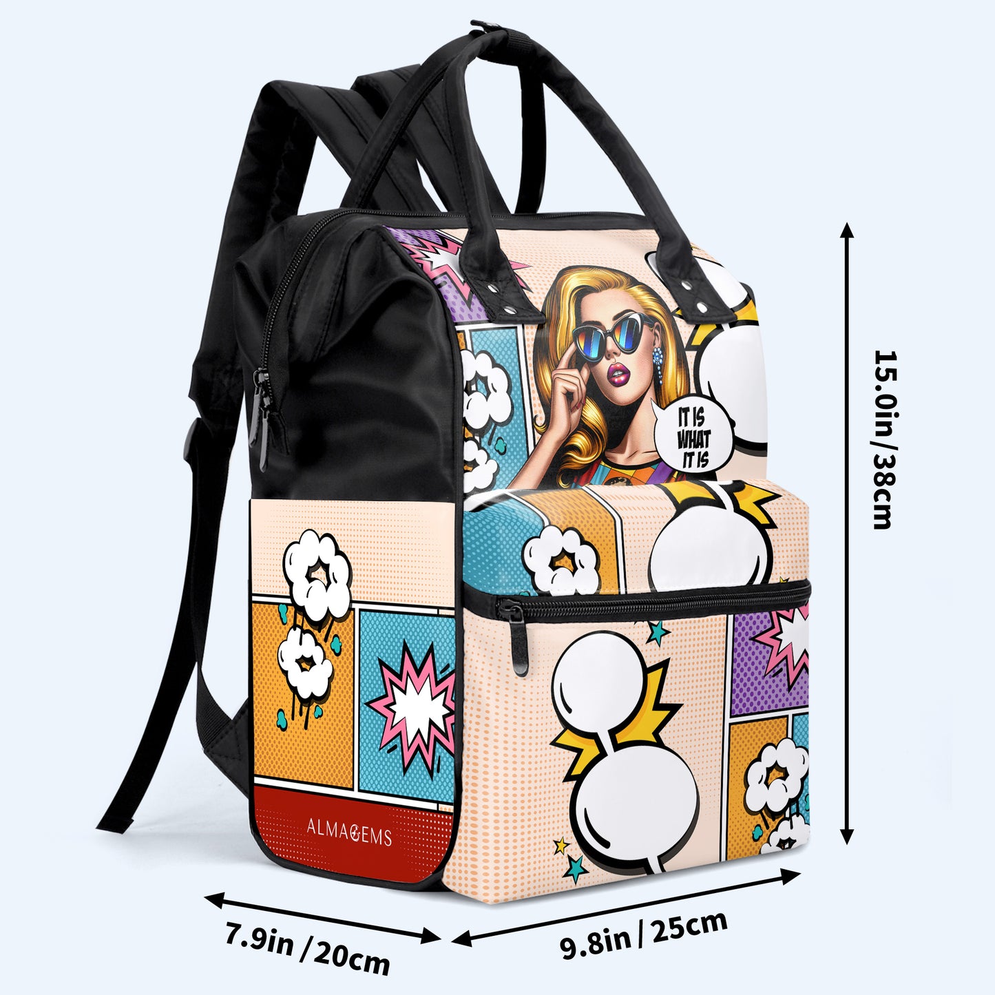 ES LO QUE ES - Mochila de viaje personalizada con diseño de pico de pato - DG050_DKB