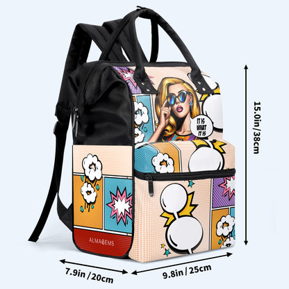ES LO QUE ES - Mochila de viaje personalizada con diseño de pico de pato - DG050_DKB