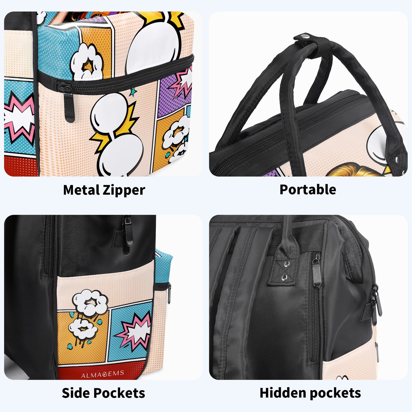 ES LO QUE ES - Mochila de viaje personalizada con diseño de pico de pato - DG050_DKB