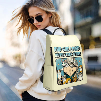 Et elle vécut heureuse pour toujours - Sac à dos en cuir personnalisé - DG057_BP