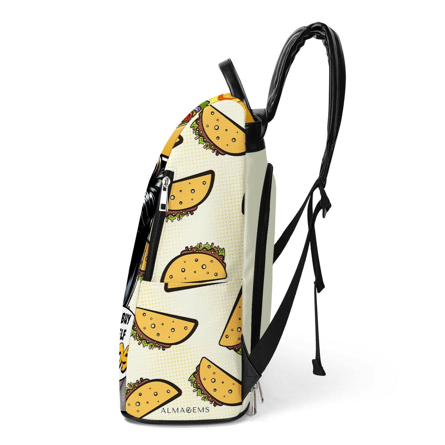 Puedo comprarme tacos - Mochila de cuero personalizada - DG061_BP