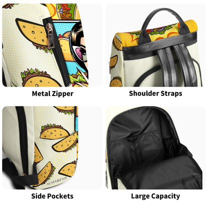 Puedo comprarme tacos - Mochila de cuero personalizada - DG061_BP