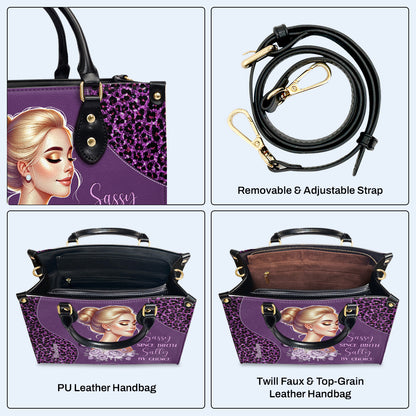 Sassy Since Birth Salty By Choice - Sac à main en cuir personnalisé - DG072_HB