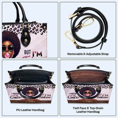 Je sais, je suis mignon mais je suis pris - Sac à main en cuir personnalisé - DG073_HB