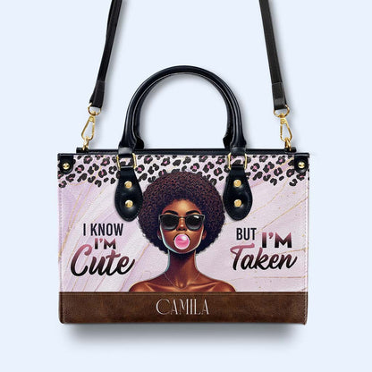 Je sais, je suis mignon mais je suis pris - Sac à main en cuir personnalisé - DG073_HB