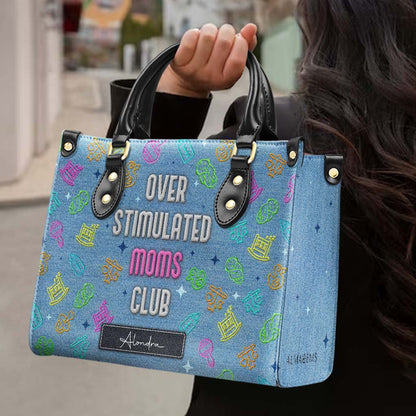 Club des mamans surstimulées - Sac à main en cuir personnalisé - DG075_HB
