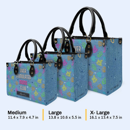 Club des mamans surstimulées - Sac à main en cuir personnalisé - DG075_HB