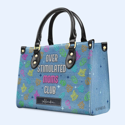 Club des mamans surstimulées - Sac à main en cuir personnalisé - DG075_HB
