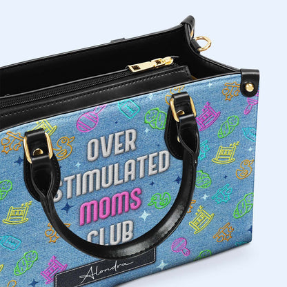 Club des mamans surstimulées - Sac à main en cuir personnalisé - DG075_HB