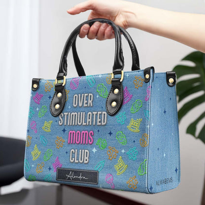 Club des mamans surstimulées - Sac à main en cuir personnalisé - DG075_HB