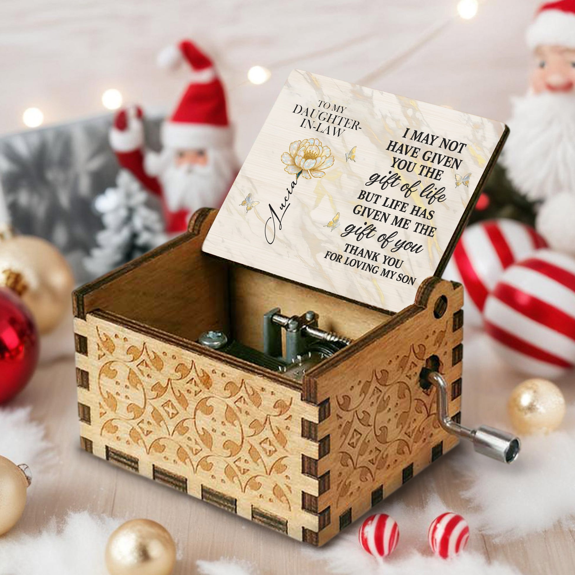 To My Daughter-In-Law, Life's Gift, Thank You For Loving My Son, Flower, Butterflies