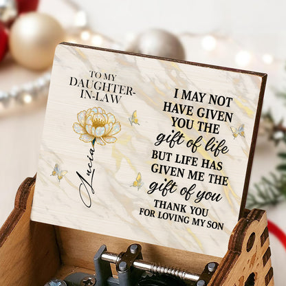 To My Daughter-In-Law, Life's Gift, Thank You For Loving My Son, Flower, Butterflies