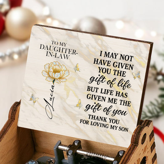 To My Daughter-In-Law, Life's Gift, Thank You For Loving My Son, Flower, Butterflies