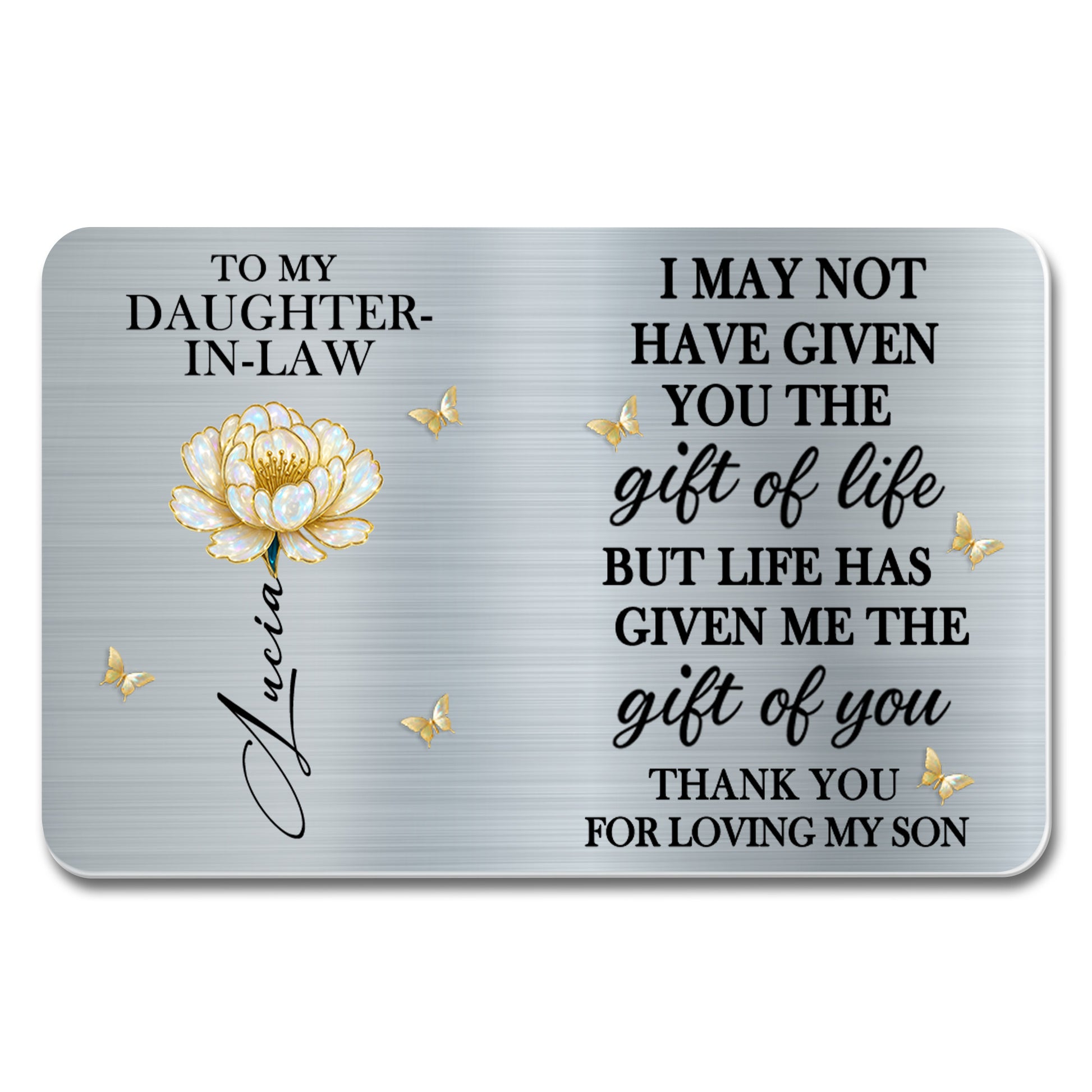 To My Daughter-In-Law, Thank You For Loving My Son