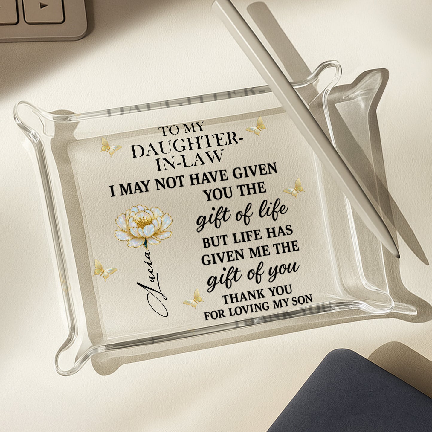 To My Daughter-In-Law, Life's Gift Of You, Flower And Butterfly Design