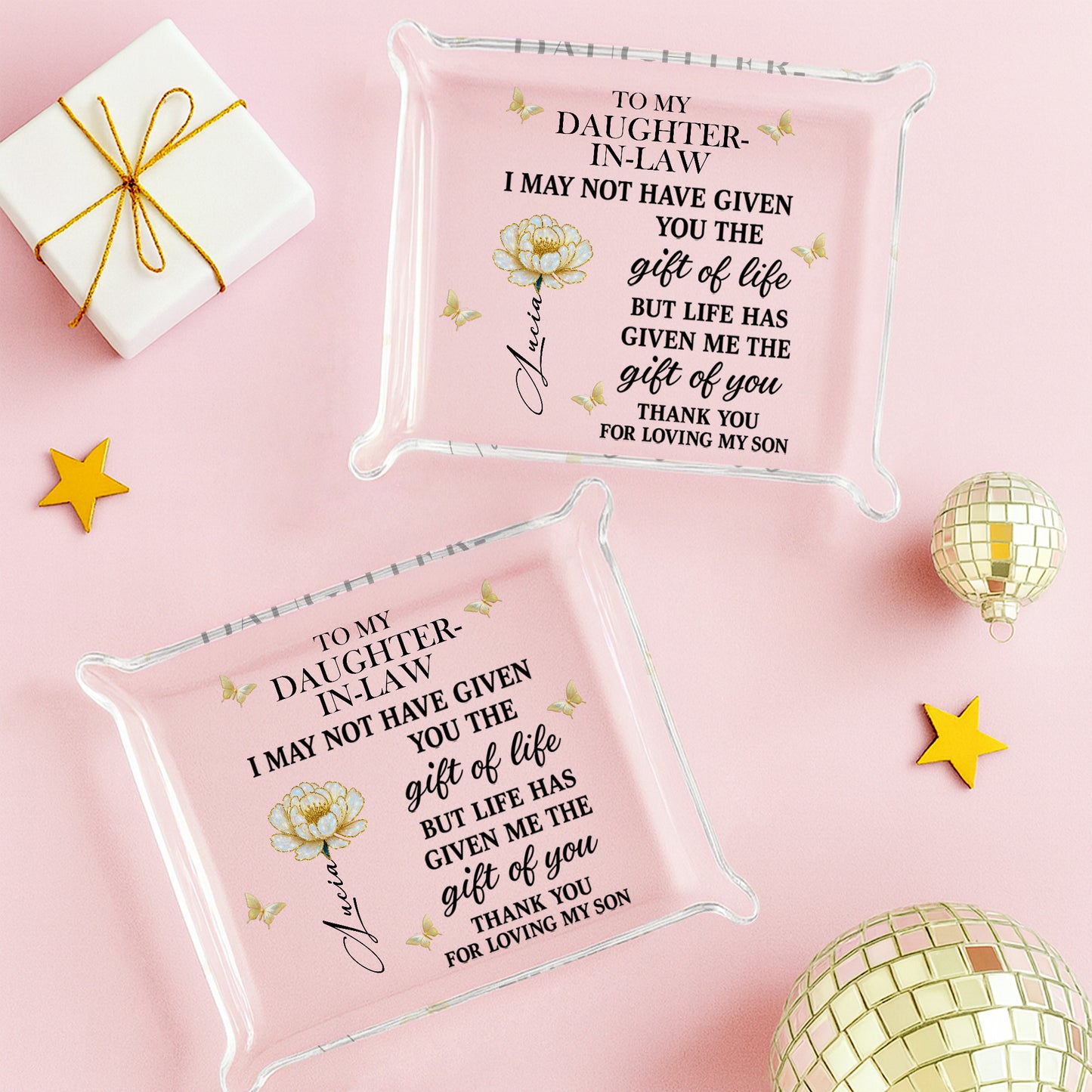 To My Daughter-In-Law, Life's Gift Of You, Flower And Butterfly Design