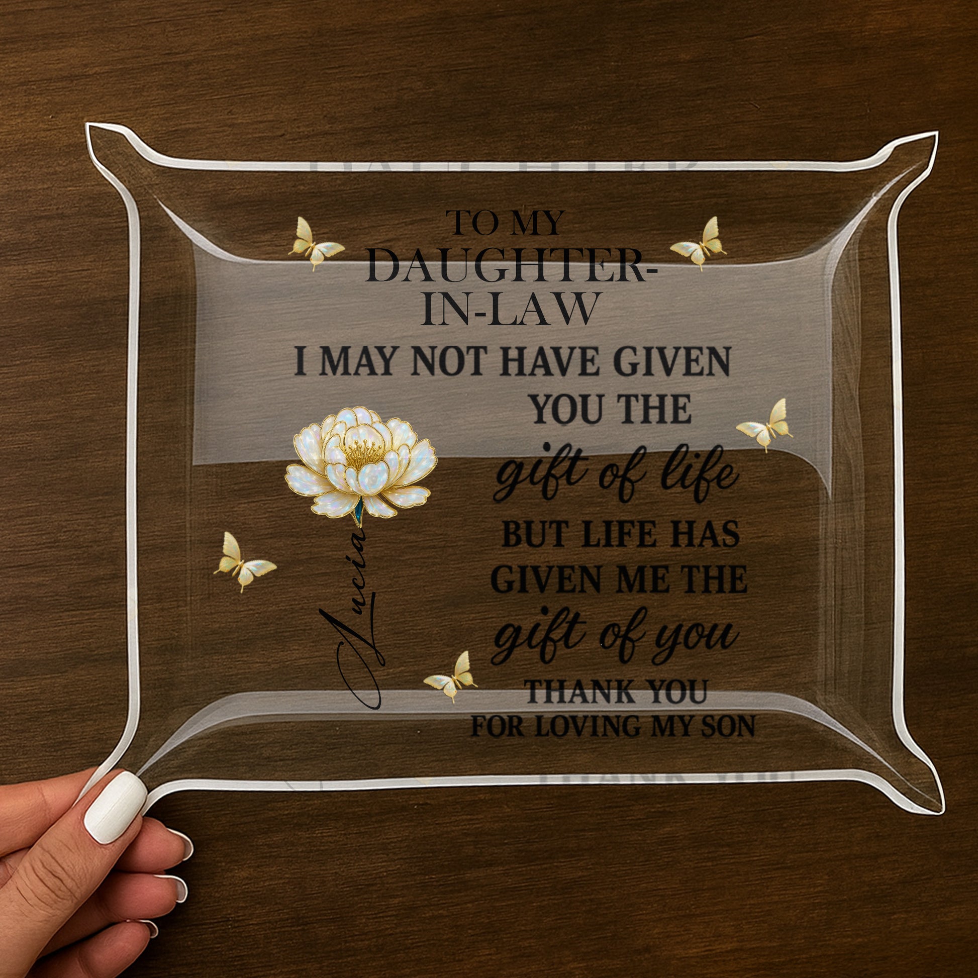 To My Daughter-In-Law, Life's Gift Of You, Flower And Butterfly Design