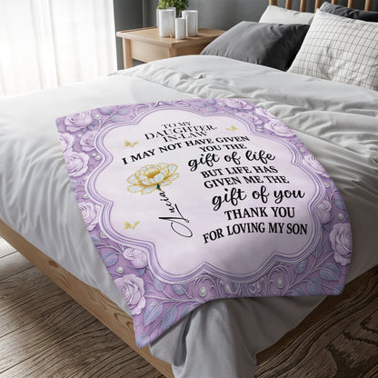 To My Daughter-In-Law, Thank You For Loving My Son, Flowers And Butterfly