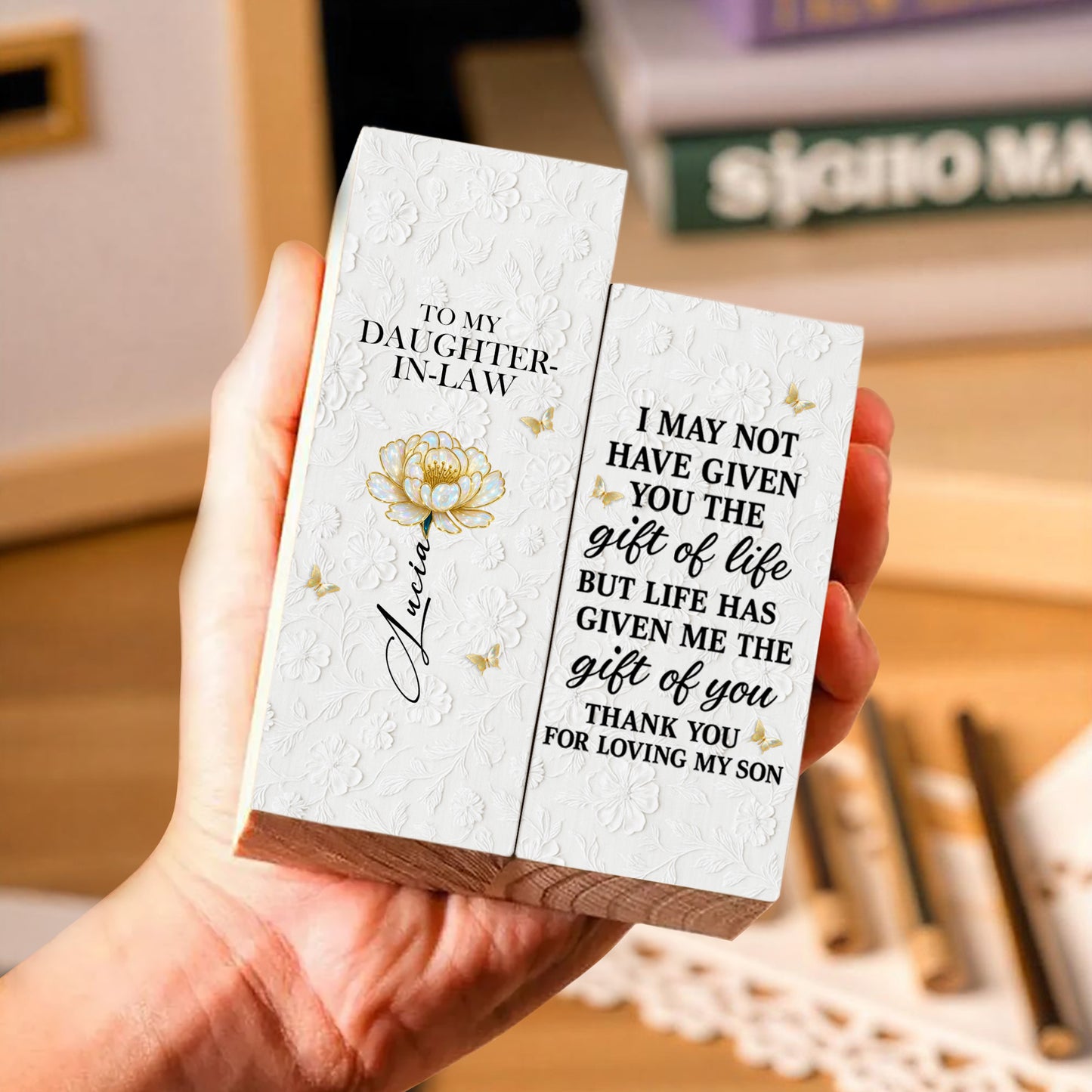 To My Daughter-In-Law, Thank You For Loving My Son, Flower