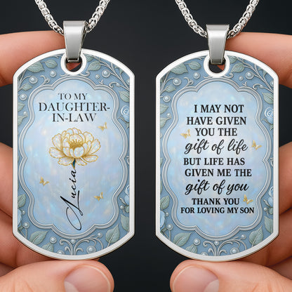 To My Daughter-In-Law, Thank You For Loving My Son, Flowers Necklace