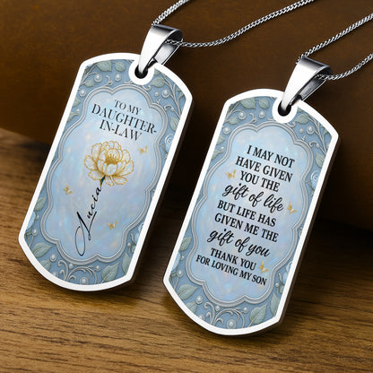 To My Daughter-In-Law, Thank You For Loving My Son, Flowers Necklace