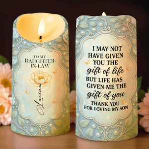 To My Daughter-In-Law, Thank You For Loving My Son, Flower Design