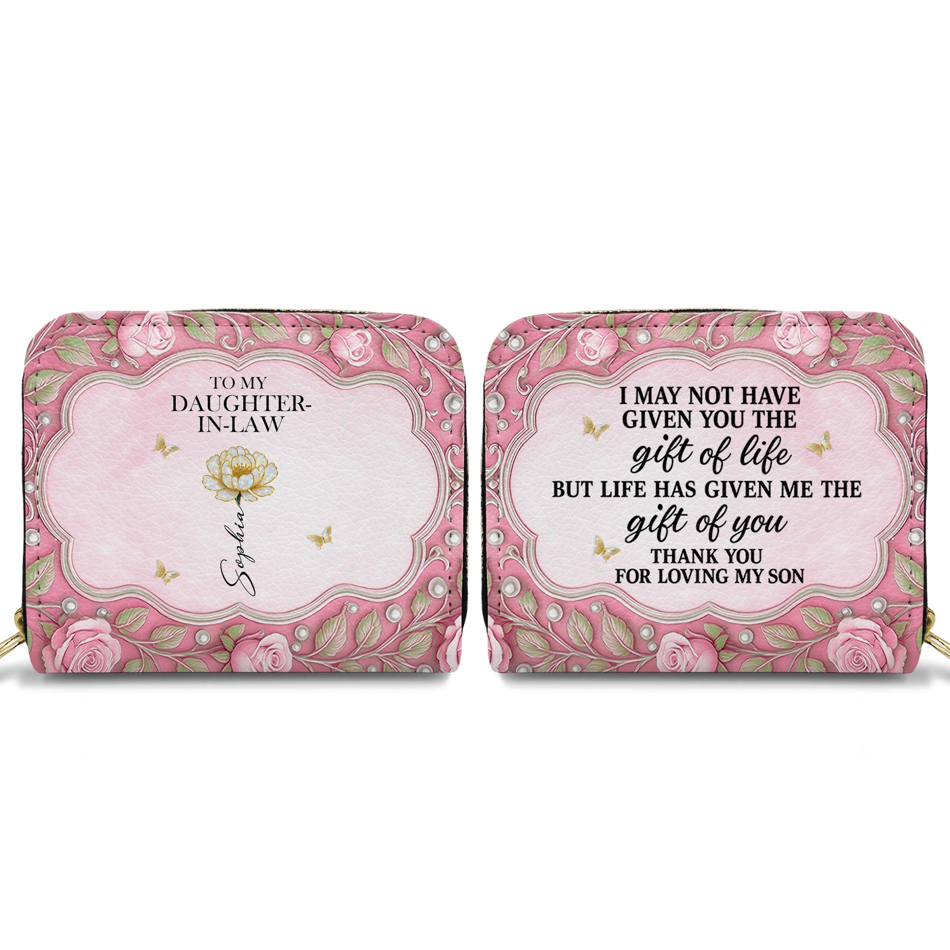 To My Daughter-In-Law, Roses And Hearts Design