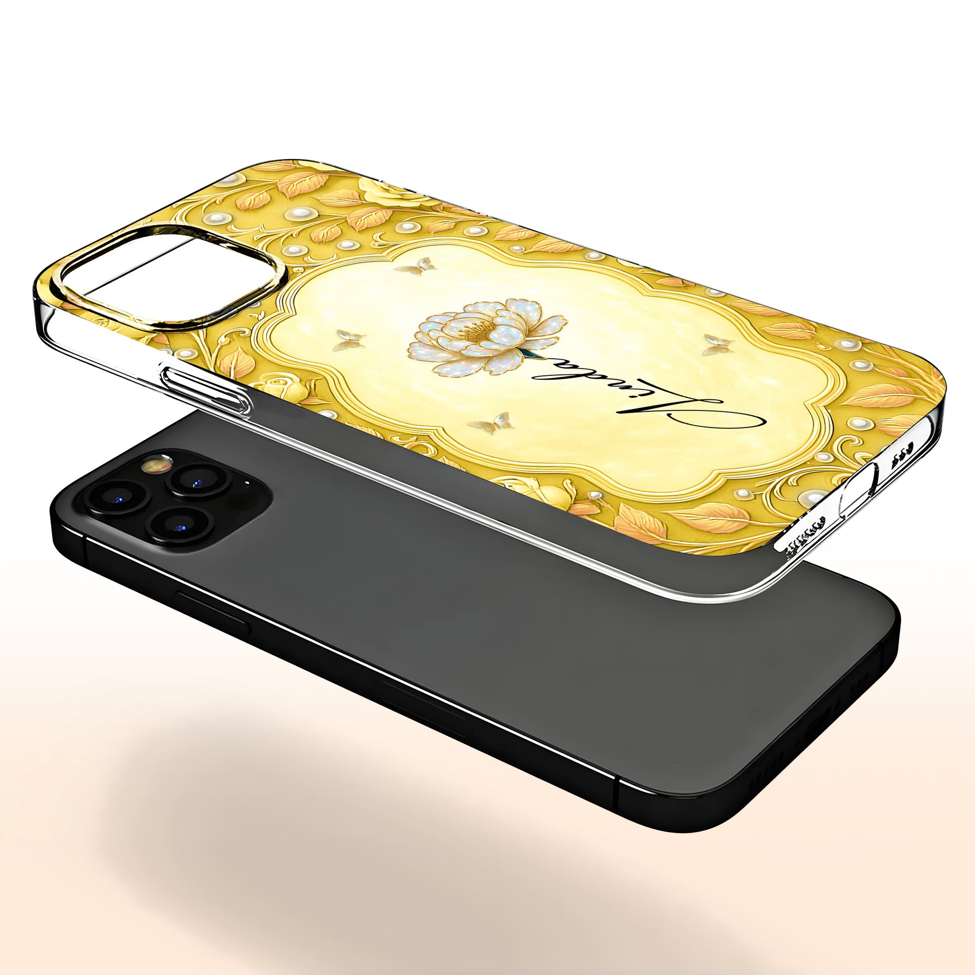 Elegant Floral And Butterfly Phone Case Design