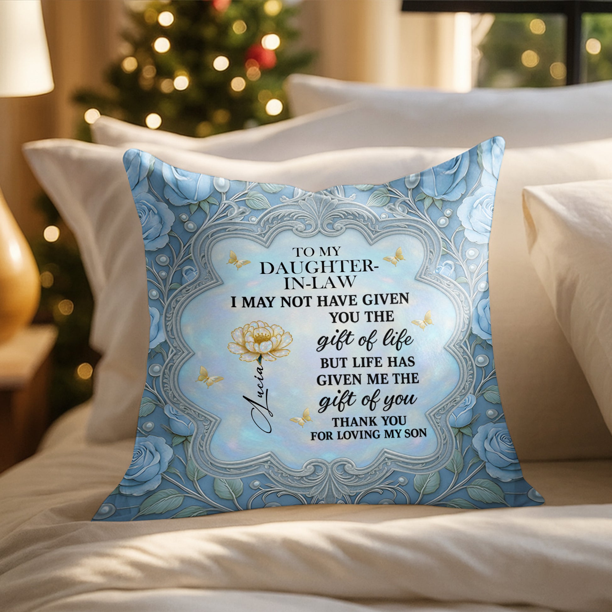 To My Daughter-In-Law, Gift Of Life, Flowers And Butterfly Design