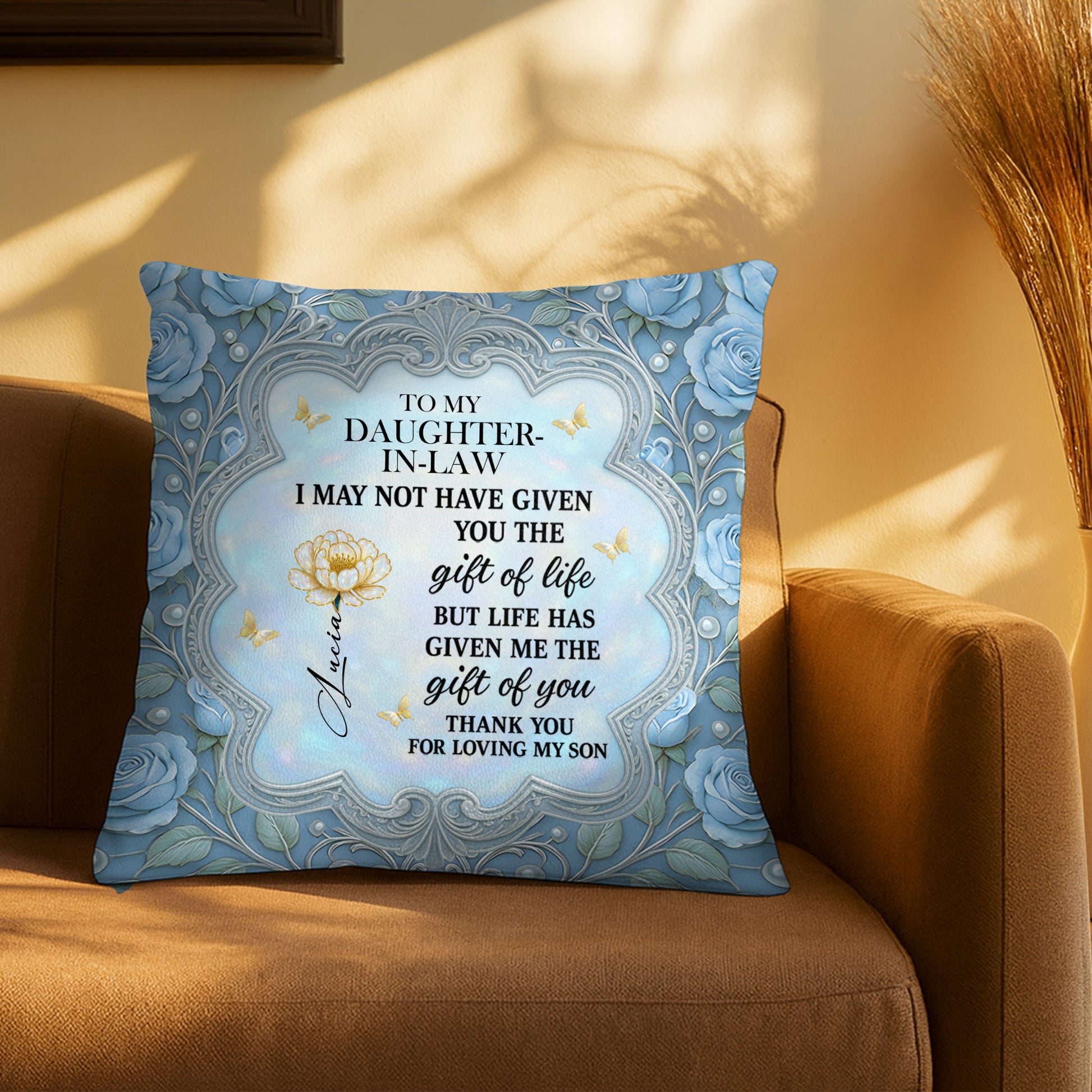 To My Daughter-In-Law, Gift Of Life, Flowers And Butterfly Design