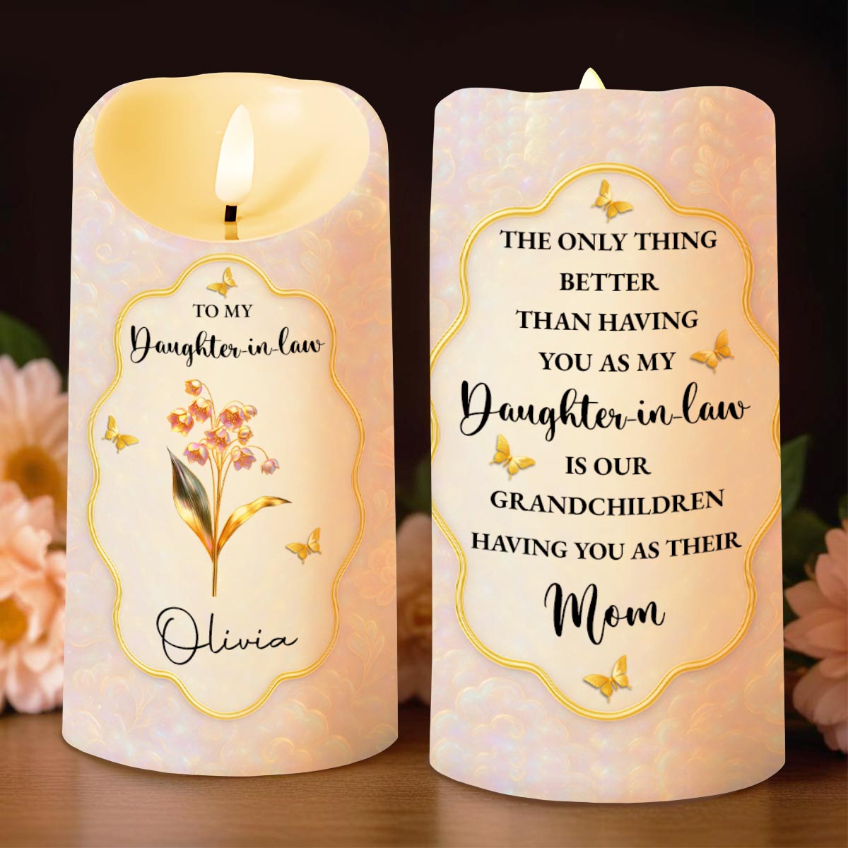 To My Daughter-in-Law, Beautiful Floral and Butterfly Design