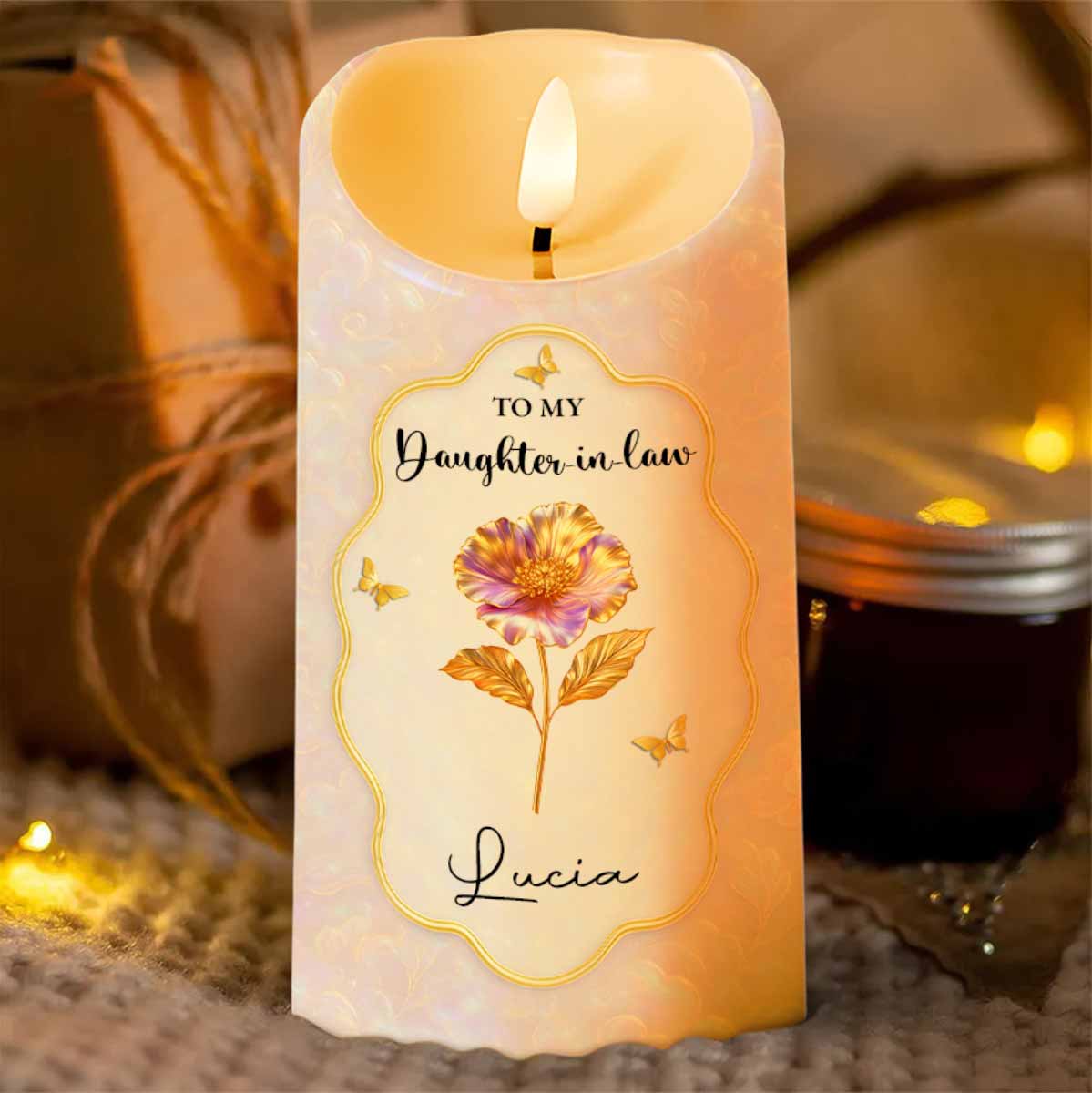 To My Daughter-in-Law, Beautiful Floral and Butterfly Design