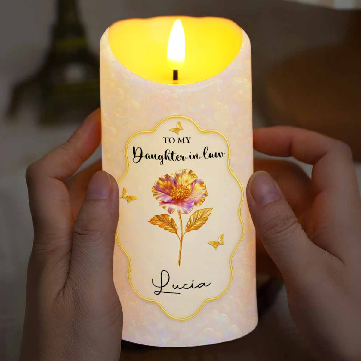 To My Daughter-in-Law, Beautiful Floral and Butterfly Design