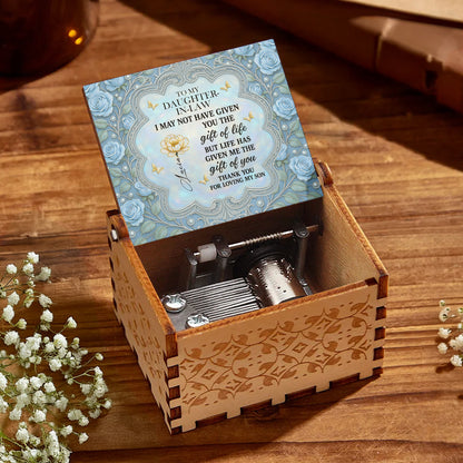 To My Daughter-In-Law, Blue Roses And Butterfly Heart Frame