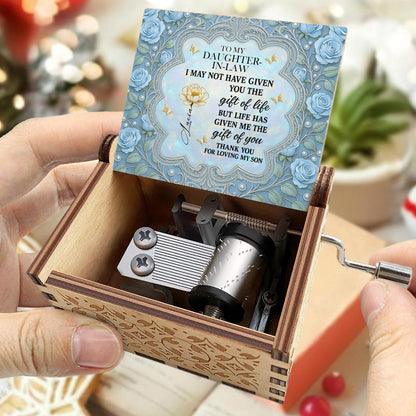 To My Daughter-In-Law, Blue Roses And Butterfly Heart Frame